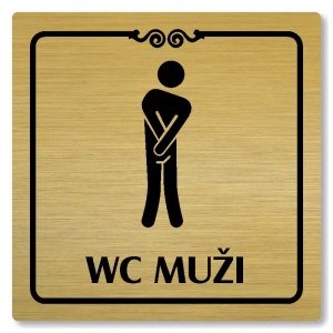 WC muži, 118x118mm, zlatá, Texas